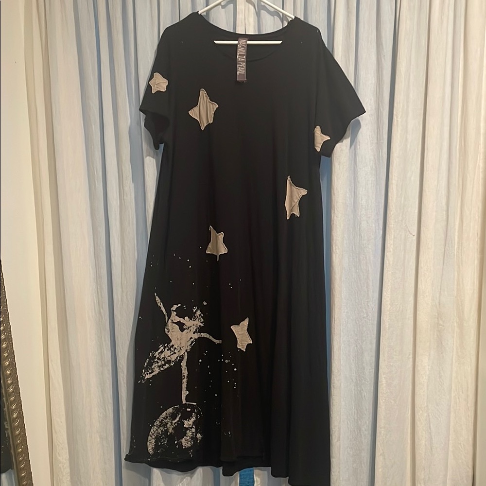 Magnolia Pearl Black A-Line Midi Dress